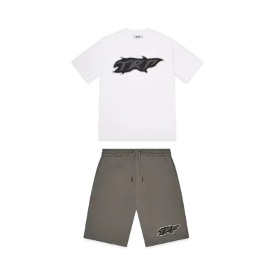 TRAPSTAR TRP Flame Short Set "White/Khaki"