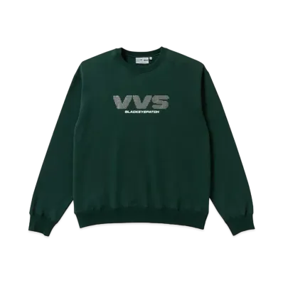 BlackEyePatch VVS RHINESTONE CREW SWEAT "Green"
