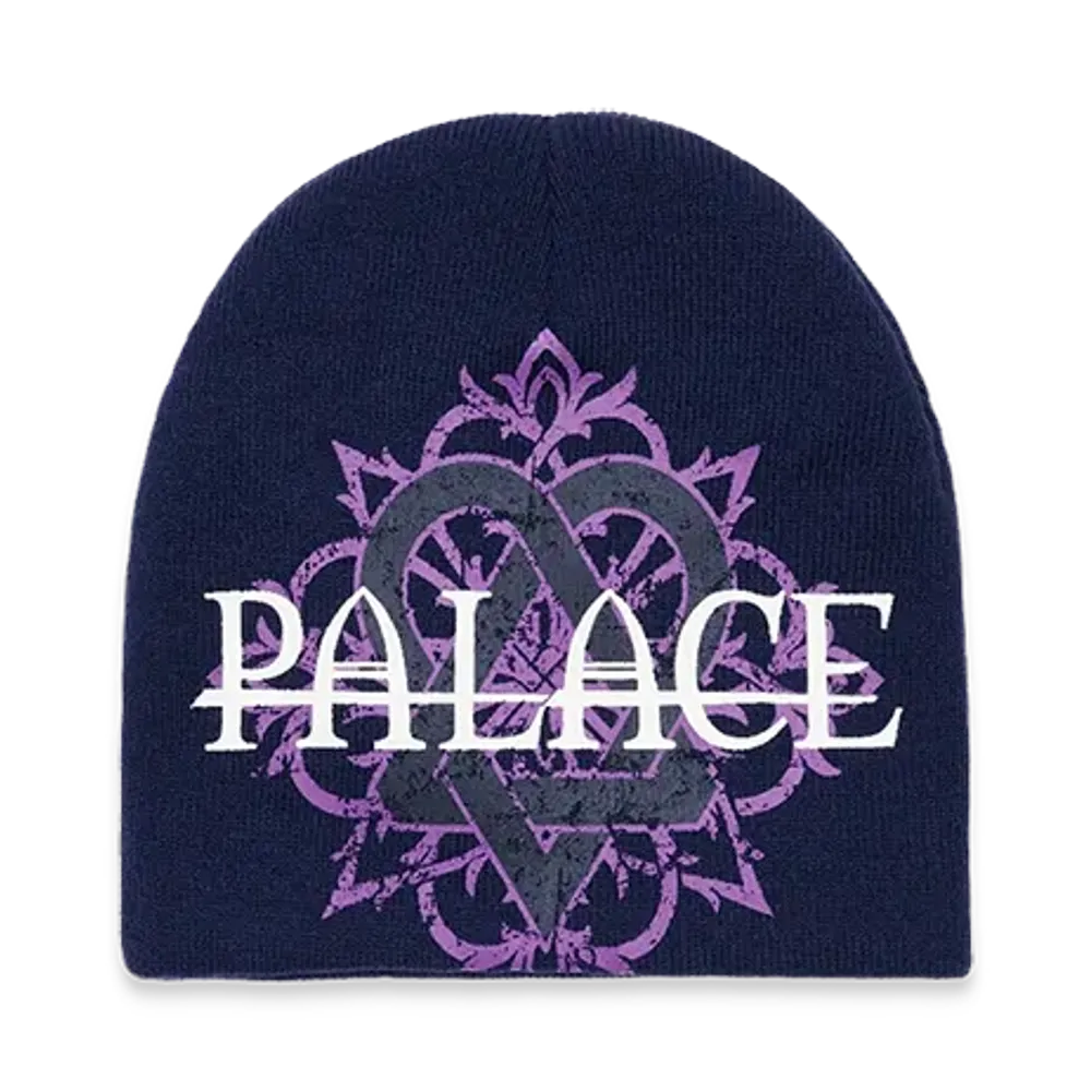 PALACE x HIM Tri Gram Nein Cuff Beanie "Navy"