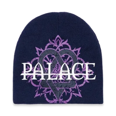 PALACE x HIM Tri Gram Nein Cuff Beanie "Navy"