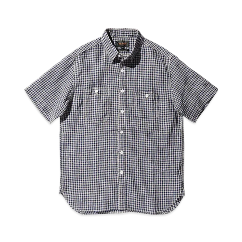 BEAMS Work Short Sleeve Linen "Check"