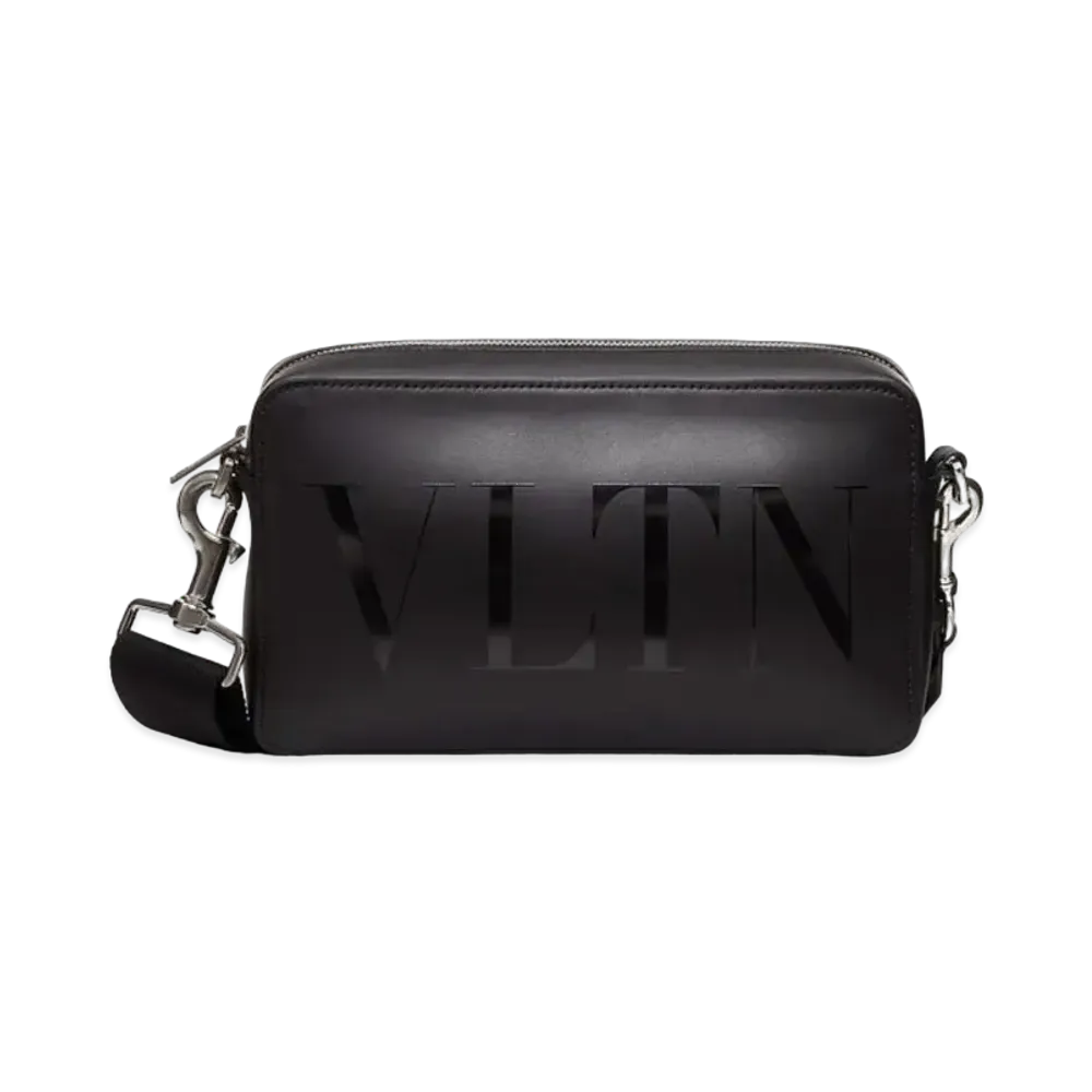 Valentino VLTN Leather Crossbody Bag "Black/Black"