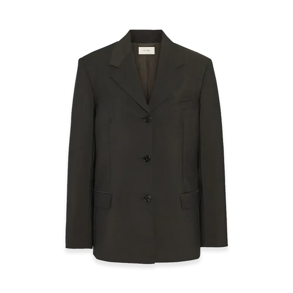 The Row Women's Faelan Virgin Wool and Mohair Jacket "Dark Brown"