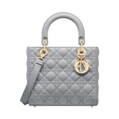 Dior Medium Lady Bag Cannage Lambskin "Ethereal Gray"