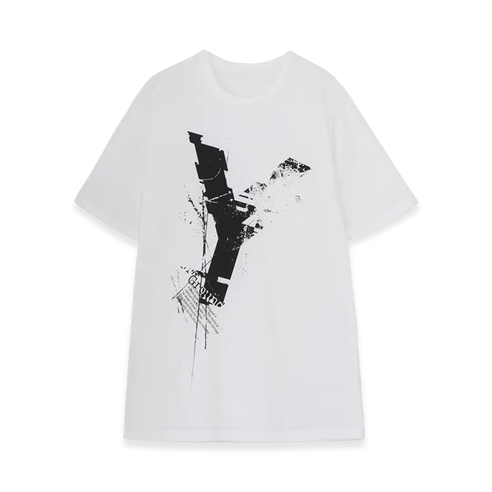 Ground Y Cotton Jersey Logo Graphic T-Shirt "White"
