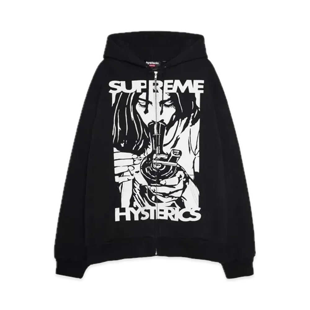 Supreme x HYSTERIC GLAMOUR Thermal Lined Zip Up Hooded Sweatshirt "Black"
