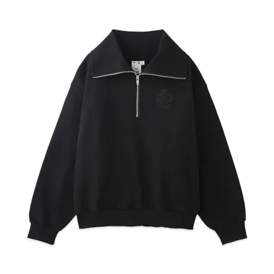 X-Girl Prep Logo Half Zip Sweat Top "Black"