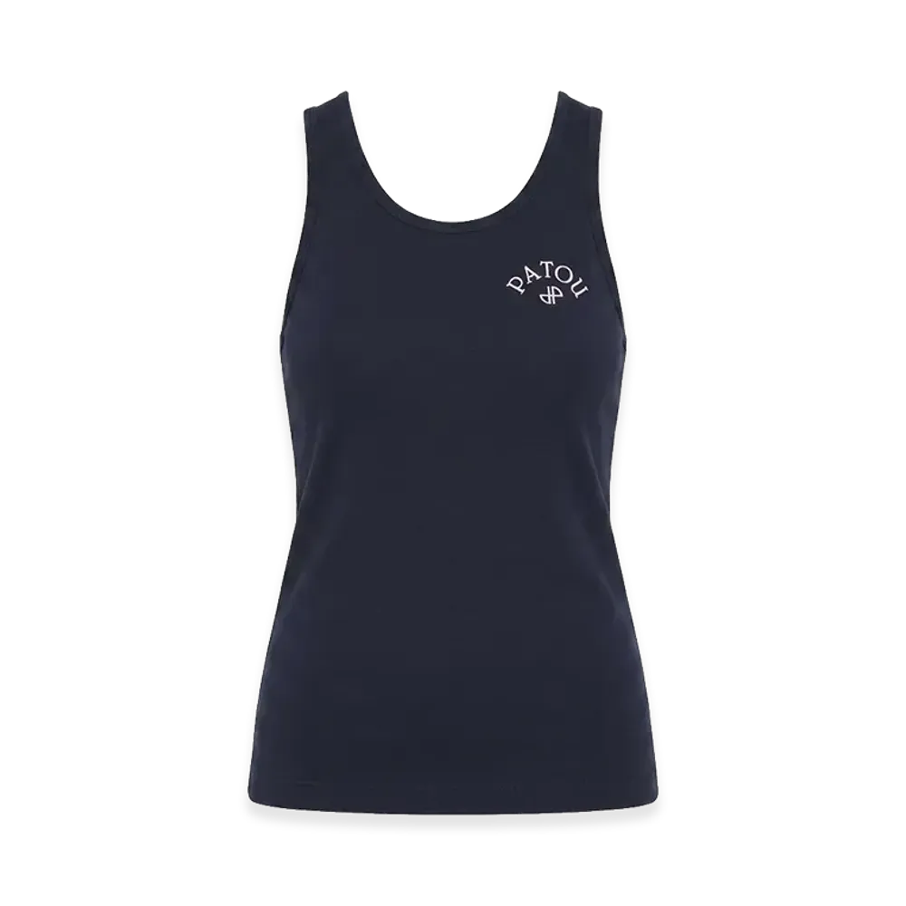 PATOU Women's Logo Embroidery Tank Top "Deepseablue"