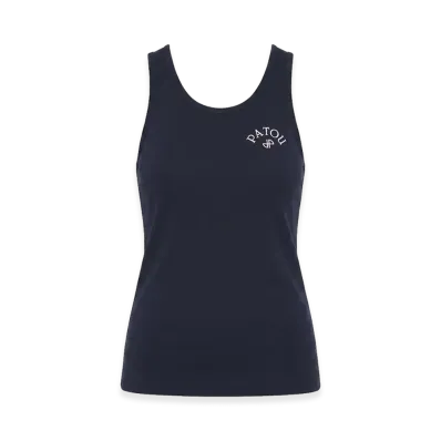 PATOU Women's Logo Embroidery Tank Top "Deepseablue"