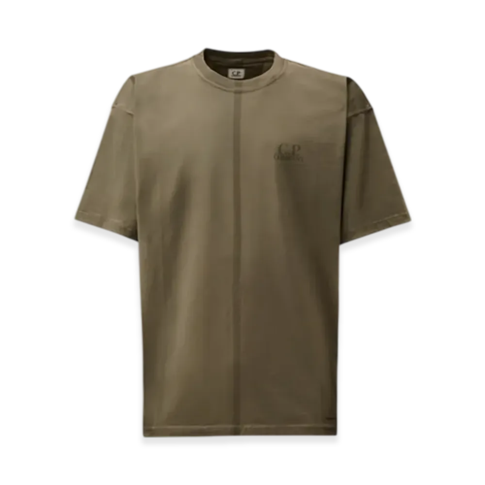 C.P. Company 24/1 Jersey Short Sleeve Printed Logo T-Shirt "Gunmetal Grey"