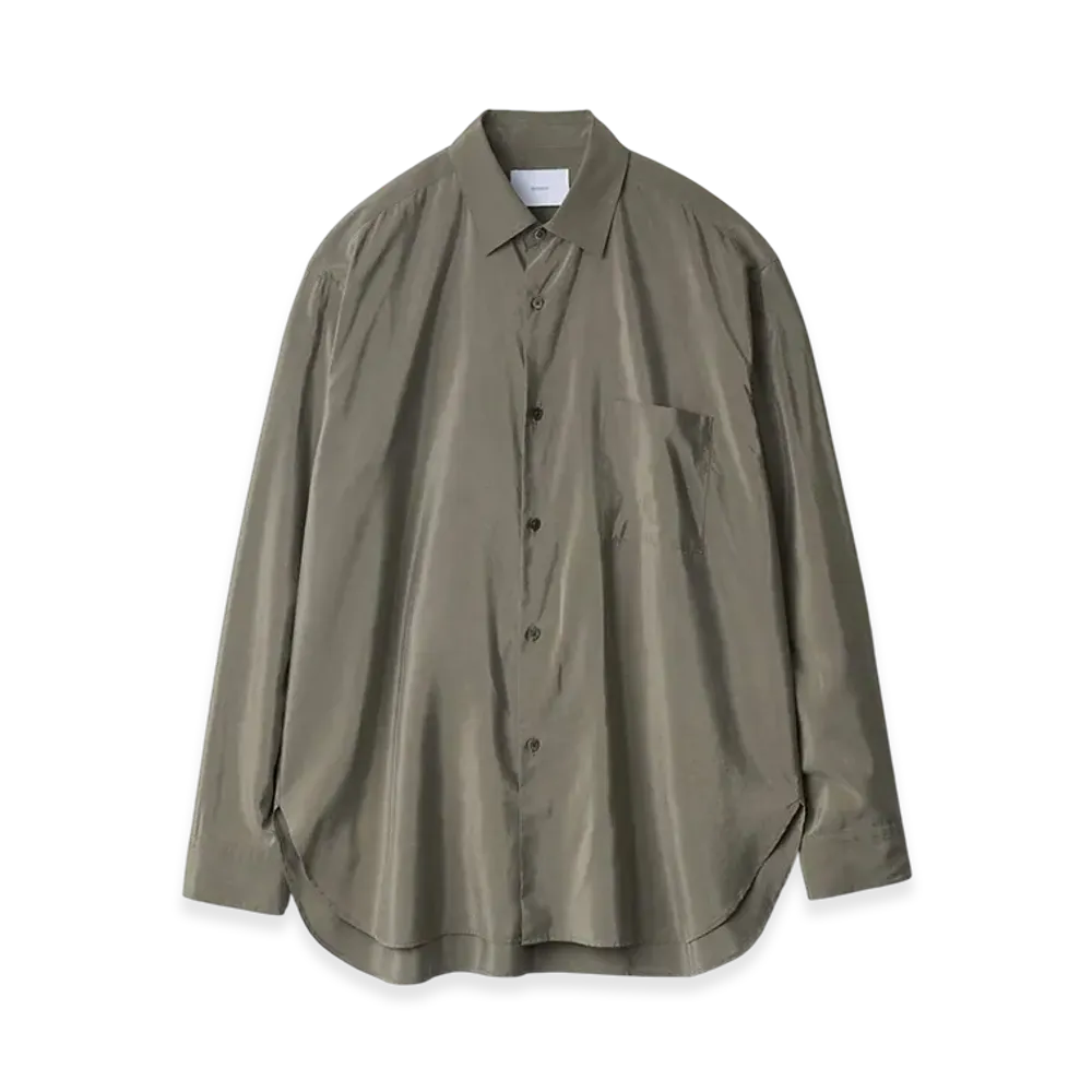 ssstein Silk/Nylon Oversized Down Pat Shirt "Taupe"
