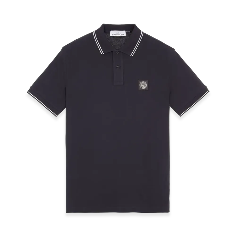 Stone Island 2SC18 Stretch Cotton Pique Short Sleeve Polo Shirt - 23FW "Navy Blue"