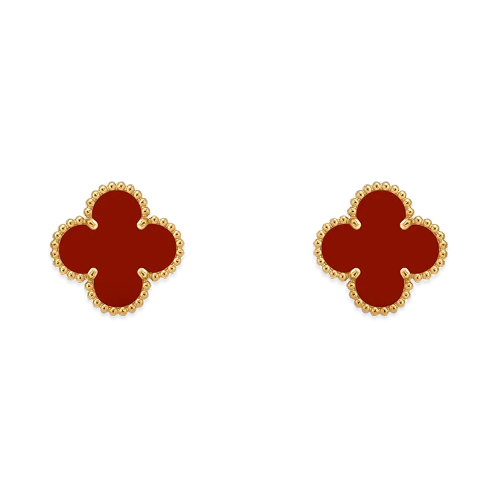 Van Cleef & Arpels Vintage Alhambra earrings "18K Yellow gold/Carnelian"