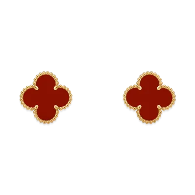 Van Cleef & Arpels Vintage Alhambra earrings "18K Yellow gold/Carnelian"