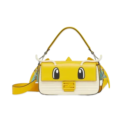 Pokemon x Fragment x FENDI Dragonite Baguette Nappa Leather Bag "Yellow"