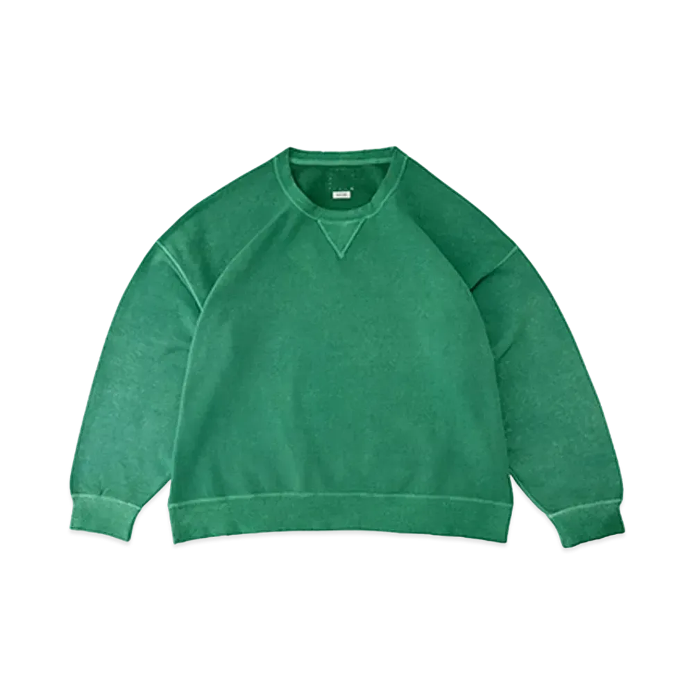 visvim AMPLUS SWEAT L/S (UNEVEN DYE) "Green"