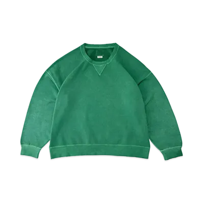 visvim AMPLUS SWEAT L/S (UNEVEN DYE) "Green"