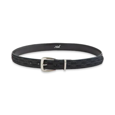 Kith Women's Monogram Debossed Suede Belt "Black"