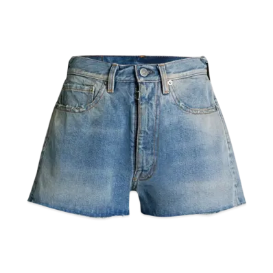 Maison Margiela Women's Distressed Denim Shorts "Light Classic Wash"