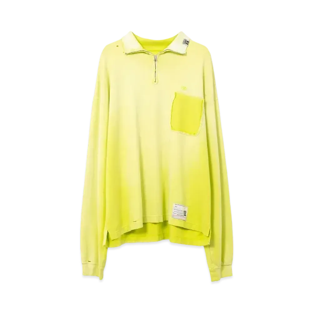 Maison MIHARA YASUHIRO Sun Faded Like Quarter Zip-Up Sweatshirt "Yellow"