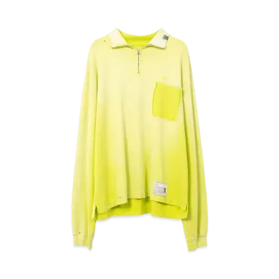 Maison MIHARA YASUHIRO Sun Faded Like Quarter Zip-Up Sweatshirt "Yellow"