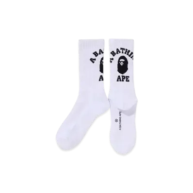 A BATHING APE College Socks "White"