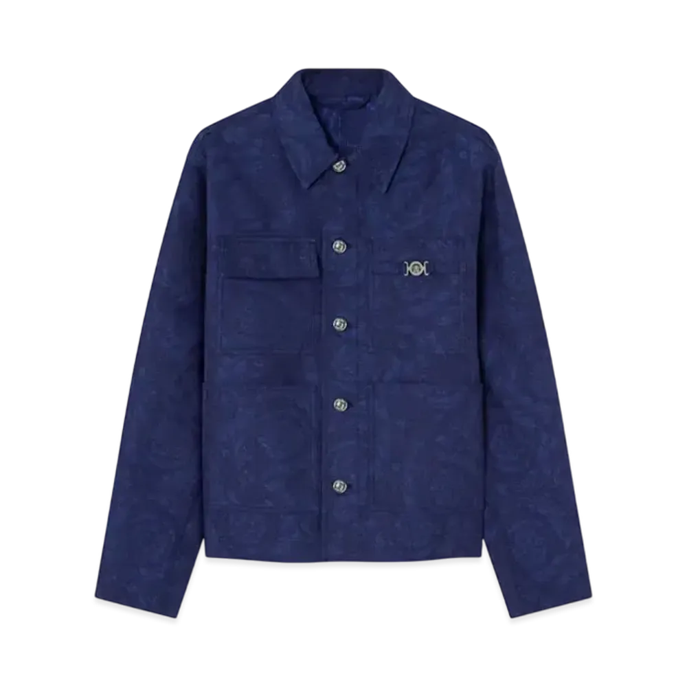 Versace Barocco Jacquard Carpenter Jacket "Blue"