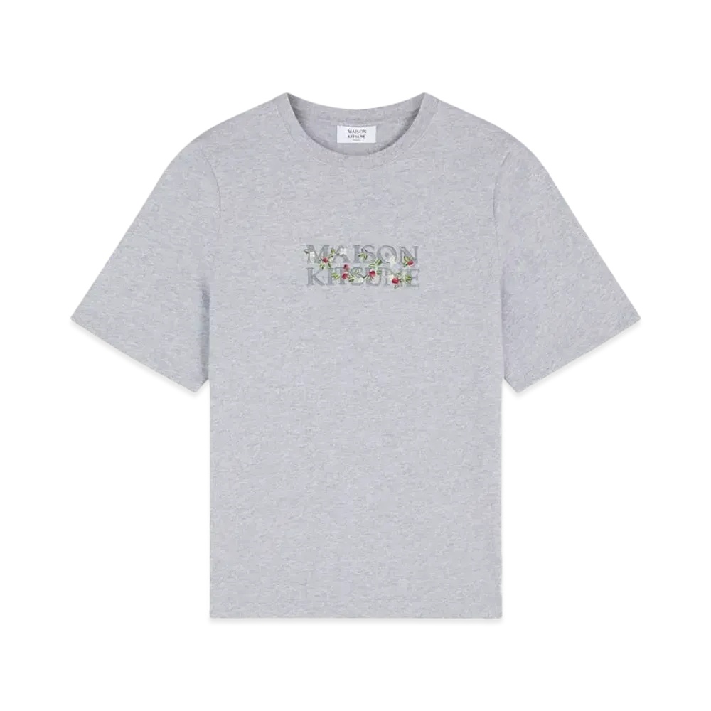 Maison Kitsune Strawberry Leaf Comfort T-Shirt "Light Grey Melange"