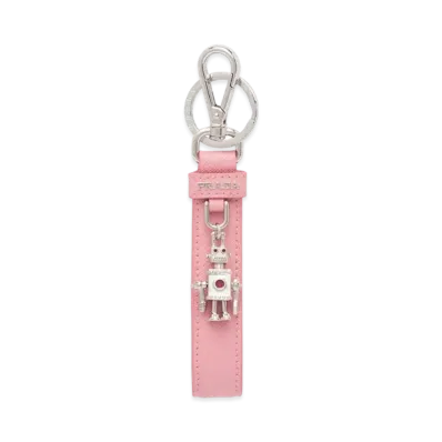 PRADA Saffiano Leather Key Ring "Pink"