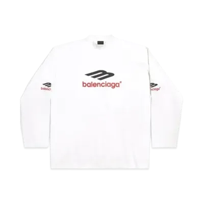 BALENCIAGA Men's 3B Sports Icon Long Sleeve T-shirt Oversized "White"