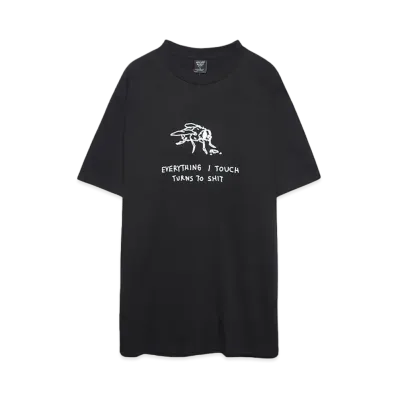 BROTHER MERLE Men's Knit S/S Crew T-Shirt - Shit Fly "Black"