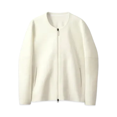 DESCENTE Allterrain Usionknit No Collar Cardigan "Unbleached White"