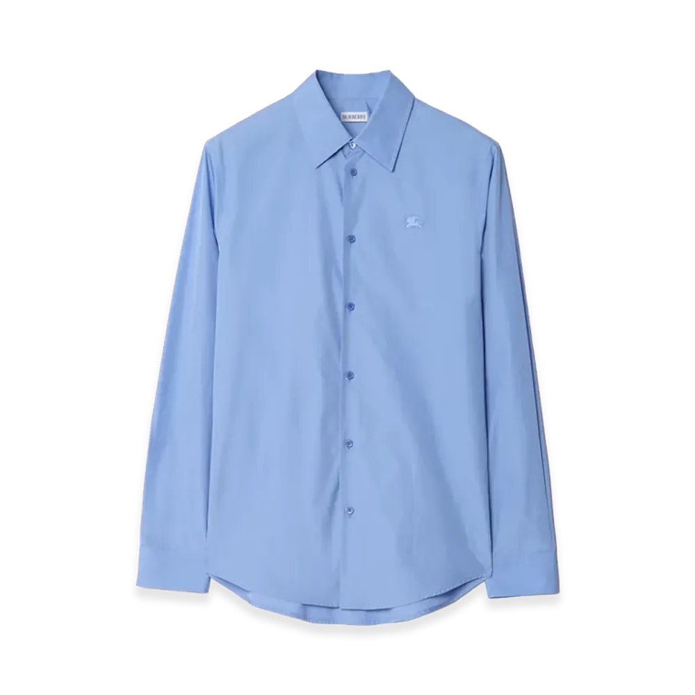 Burberry Regular Fit Cotton Poplin Shirt "Cornflower Blue"