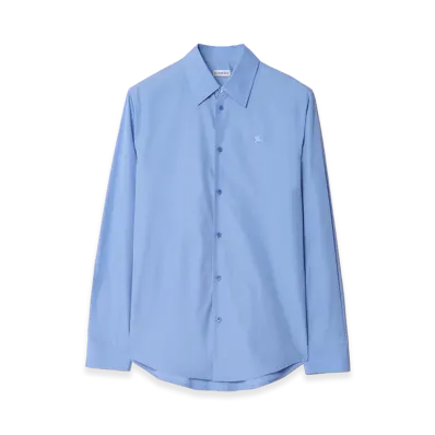 Burberry Regular Fit Cotton Poplin Shirt "Cornflower Blue"