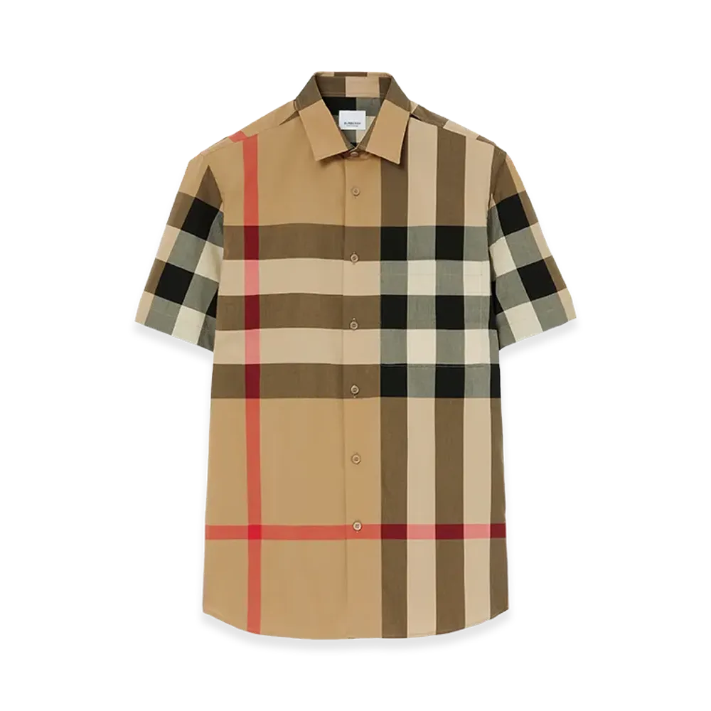 Burberry Checked Cotton Shirt "Archive Beige"