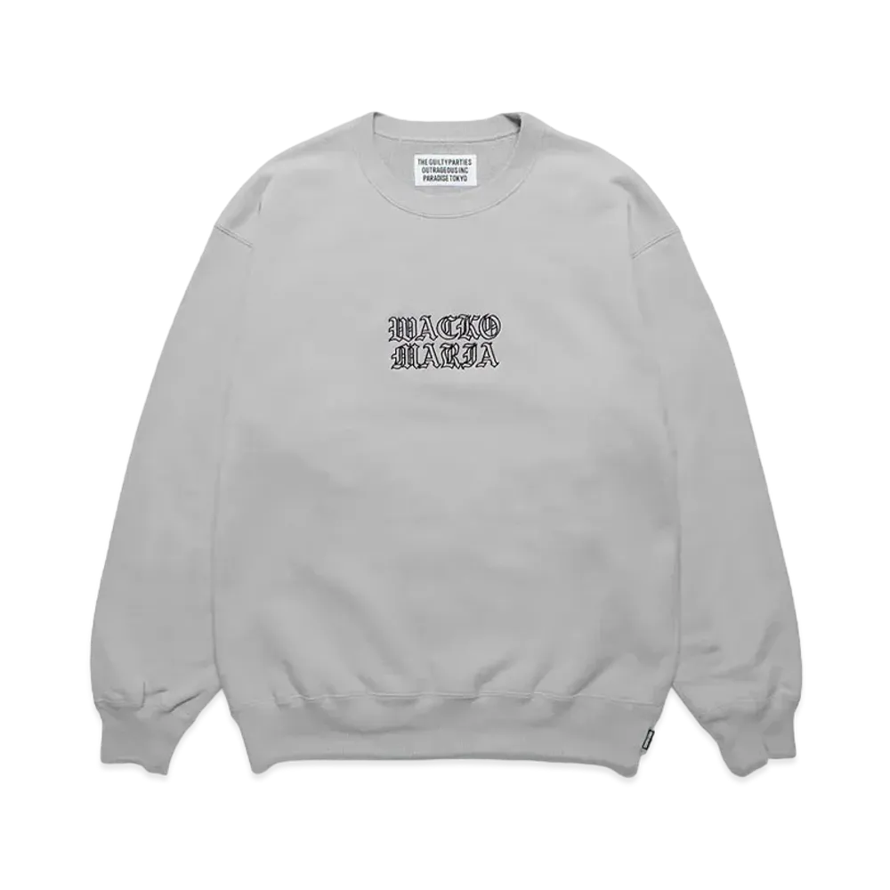 WACKO MARIA Middle Weight Crew Neck Sweat Shirt "Gray"