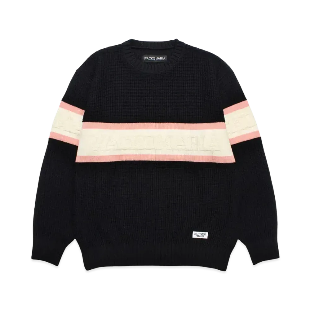 WACKO MARIA Logo Jacquard Knit Sweater "Black"