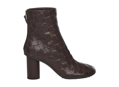 Bottega Veneta Women's Leather Atomic Ankle Boots "Dark Brown"