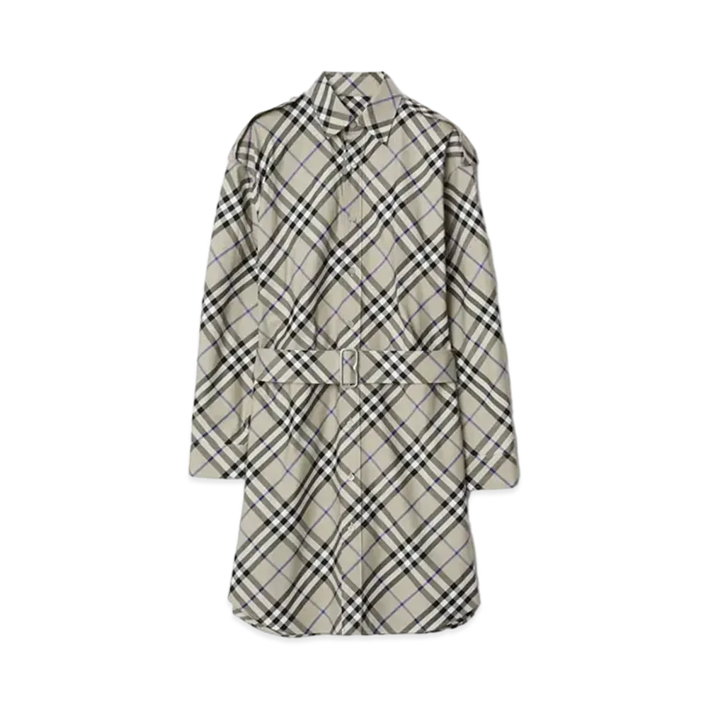 Burberry Check Cotton Shirt Dress "Lichen"
