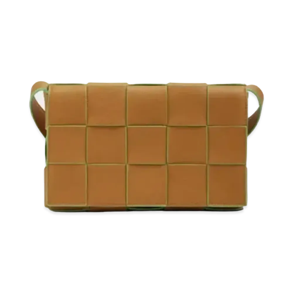 Bottega Veneta Cassette Crossbody Bag "Caramel/Light Green"