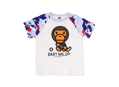A BATHING APE Kids Sta Strike Camo Baby Milo Hockey Tee "White"