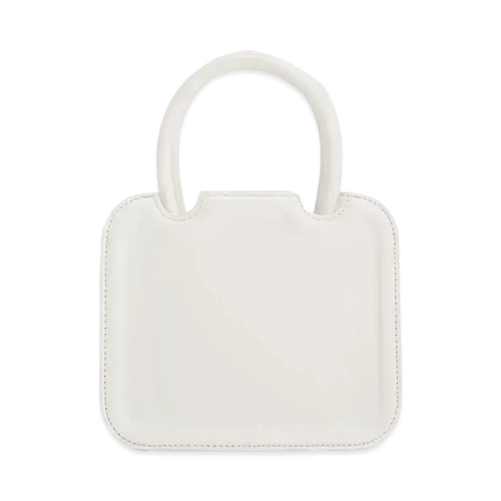 CHARLES & KEITH Perline Double-Handle Sculpture Tote Bag "White"