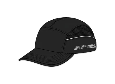 Supreme Side Mesh Piping Camp Cap "Black"