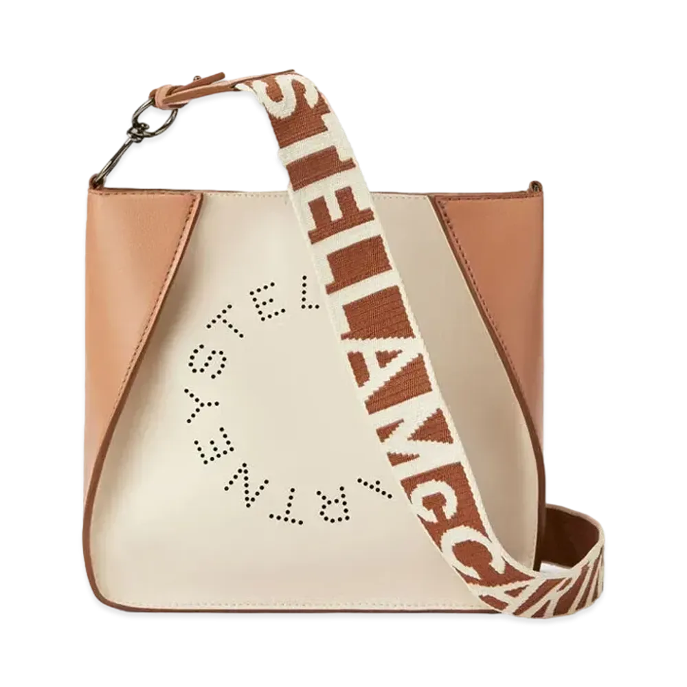 Stella McCartney Stella Logo Shoulder Bag "Pure White/Camel"