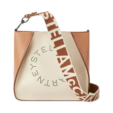 Stella McCartney Stella Logo Shoulder Bag "Pure White/Camel"