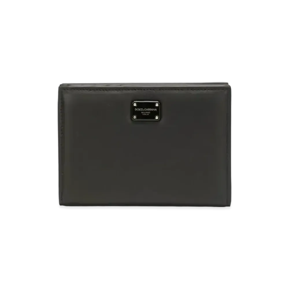 Dolce&Gabbana Wallet Small Calfskin Logo Plate "Black"