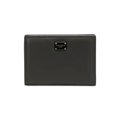 Dolce&Gabbana Wallet Small Calfskin Logo Plate "Black"