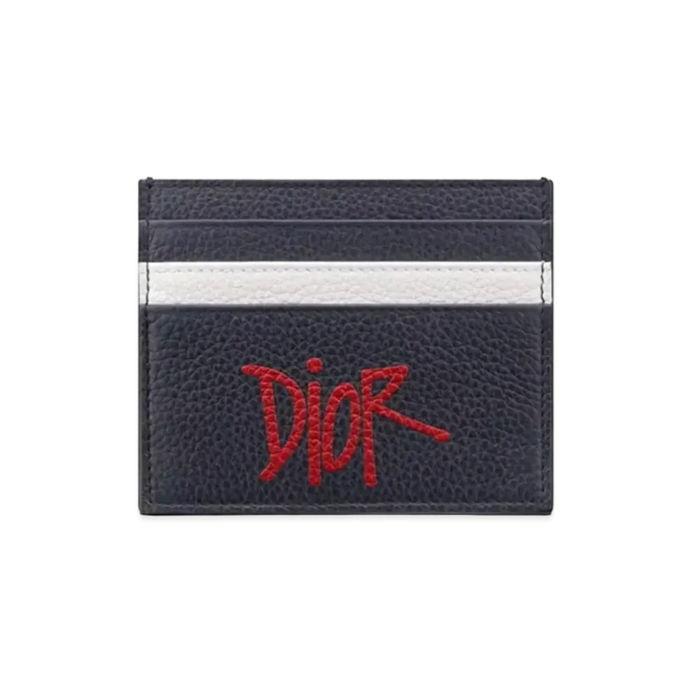 Dior x Shawn Stussy Flat Card Holder "Navy"