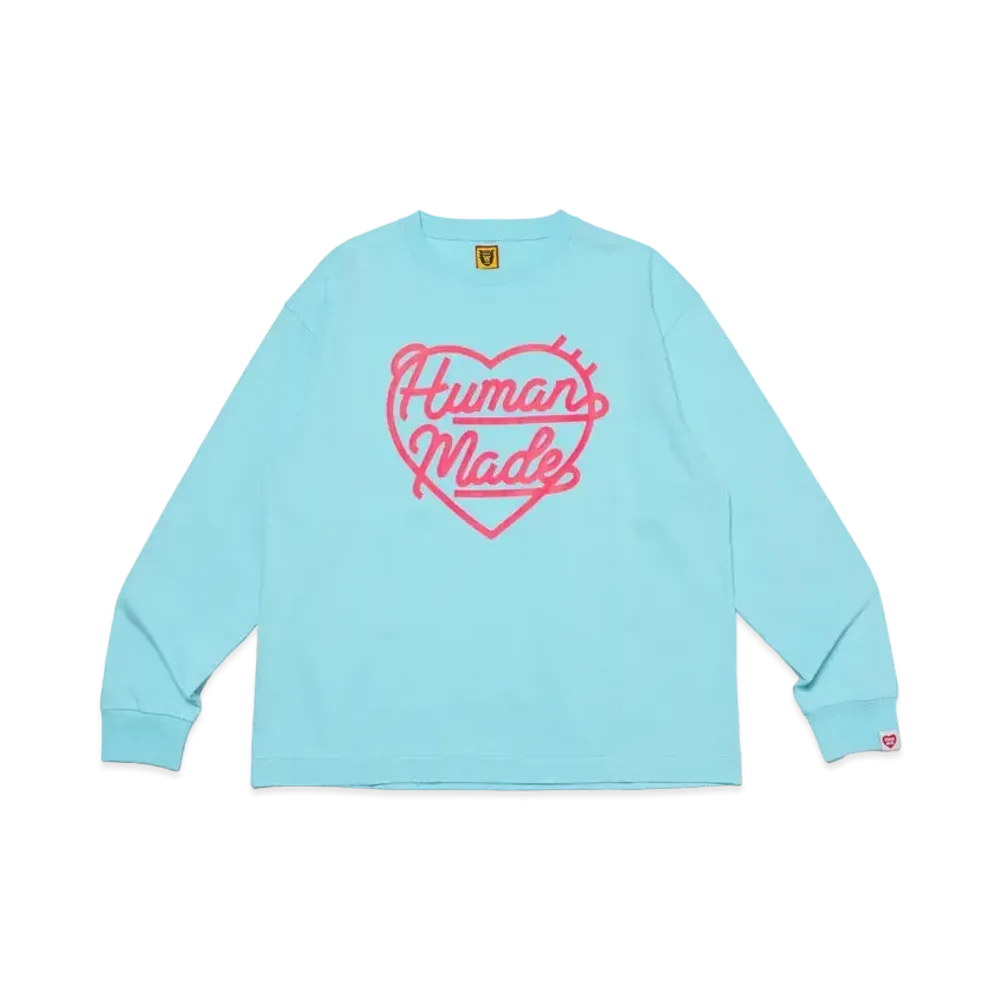 HUMAN MADE Heart L/S T-Shirt "Blue"