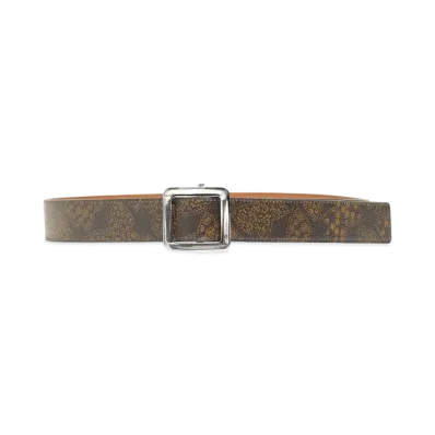 Needles SQUARE BUCKLE BELT - PAPILLON PVC "Brown"